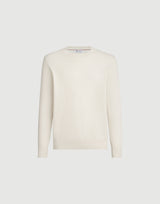 White Cotton textured rib lightweight sweater