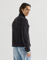Suede four-pocket jacket in Navy Blue