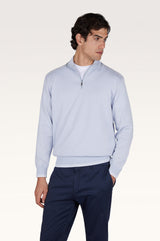 Half‑zip sweater in Piuma cotton with Typhoon® details - Skyride