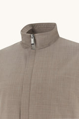 almond Blouson in wool and silk