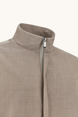 almond Blouson in wool and silk