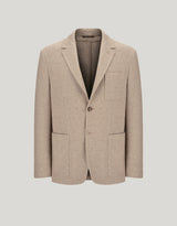 Jersey blazer in beige cashmere and silk