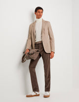 Jersey blazer in beige cashmere and silk