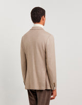 Jersey blazer in beige cashmere and silk