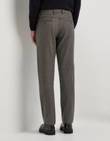 Taupe drawstring chinos in Impeccabile wool flannel