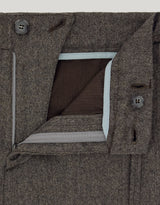 Taupe drawstring chinos in Impeccabile wool flannel