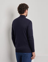 Dark navy merino wool Travel cardigan with zipper