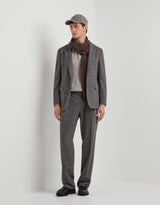 Wool and cashmere mock neck sweater with zipper and lambskin details