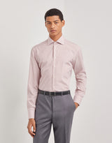 Canali Nuvola white and pink cotton shirt