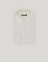 White regular fit cotton and cashmere blend casual shirt