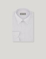 Impeccabile white and blue striped cotton regular-fit shirt