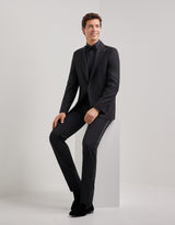 Black wool tuxedo with peak lapels