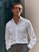 Solid Organic Signature Twill Shirt - Slim White