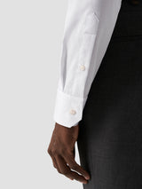 Solid Organic Signature Twill Shirt - Slim White