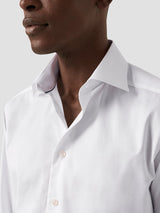 Solid Organic Signature Twill Shirt - Slim White