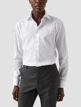 Solid Organic Signature Twill Shirt - Slim White