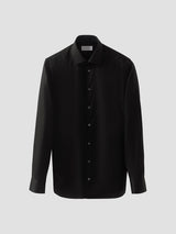 Solid Signature Twill Shirt - Black Contemporary