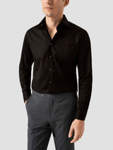 Solid Signature Twill Shirt - Black Contemporary