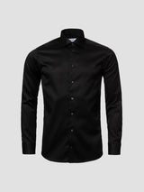 Solid Signature Twill Shirt - Black Contemporary