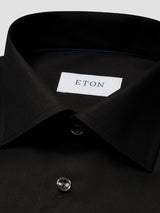 Solid Signature Twill Shirt - Black Contemporary
