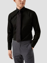 Solid Signature Twill Shirt - Black Contemporary