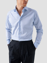 Solid Signature Twill Shirt - Blue Classic Fit