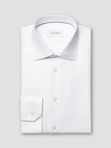 Solid Textured Twill Shirt - Contemporary White