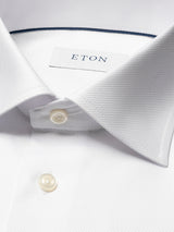 Solid Textured Twill Shirt - Contemporary White