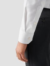 Solid Textured Twill Shirt - Contemporary White