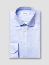 Solid Textured Twill Shirt - Contemporary Blue