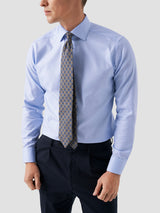 Solid Textured Twill Shirt - Contemporary Blue