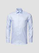 Solid Textured Twill Shirt - Contemporary Blue