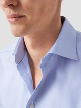 Slim Textured Twill Shirt - Blue