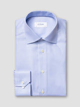 Contemporary Textured Twill Shirt - Light Blue