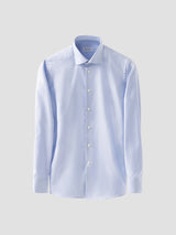 Slim Textured Twill Shirt - Blue