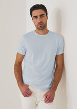Pima Cotton Short Sleeve T-Shirt Blue Ice