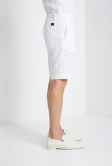 London men's chino bermuda in stretch gabardine regular fit - White