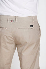 London men's chino bermuda in stretch gabardine regular fit - Light Beige