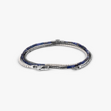Navaho Triple Wrap Beaded Bracelet - Blue L
