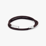 Giza Click Pelle Double Wrap Brown Leather Bracelet - L