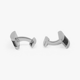 Carbon D-Shape cufflinks with palladium plated & black carbon fibre