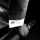 Carbon Tablet Cufflinks with Palladium Plated & Grey Alutex