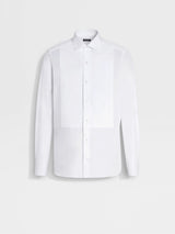 Optical White Cotton Tuxedo Shirt