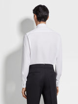 Optical White Cotton Tuxedo Shirt