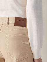 Light Beige Stretch Cotton Roccia Jeans