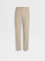Light Beige Stretch Cotton Roccia Jeans