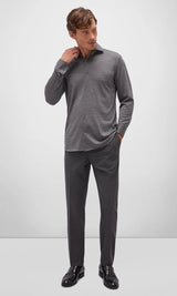 Grey Santini Techmerino Wool Shirt