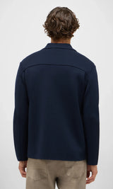 Dark Blue Milano Stitch Overshirt