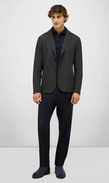 Navy Five-Pocket Trousers in Light Stretch Flannel