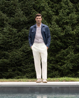 Devon Super 110s Serge Trouser - Cream